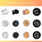 Pumpkin recipes icons set