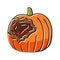 pumpkin rotten food color icon vector illustration