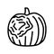 pumpkin rotten food line icon vector illustration
