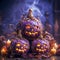 Pumpkin\'s Wicked Welcome: Creepy Halloween Smile, Generative AI