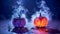 Pumpkin\'s Wicked Welcome: Creepy Halloween Smile, Generative AI