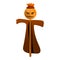 Pumpkin scarecrow icon, cartoon style