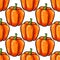 Pumpkin seamless pattern drawing. Isolated artistic vege