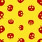 Pumpkin seamless pattern. Halloween vector background.  Color vegetable print. Colorful scary backdrop