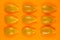 Pumpkin Seeds Pattern Layout On Bright Orange