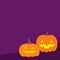 Pumpkin set. Happy Halloween. Scary landscape. Funny creepy scary smiling face. Cute cartoon kawaii baby character. Yellow candle