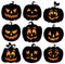 Pumpkin silhouettes theme set 2