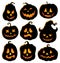 Pumpkin silhouettes theme set 4