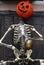 Pumpkin and skeleton