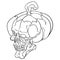 Pumpkin skull line art