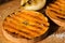 Pumpkin slices grilled with herbs