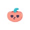 Pumpkin smiley in love flat icon