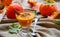 Pumpkin smoothies with cinnamon, ginger and granola. Useful nutrition. Autumn desserts