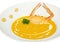 Pumpkin soup with crab