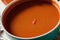 Pumpkin soup with cream and parsley. Creamy tomato soup. Chicken noodle soup. Generative AI