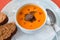 Pumpkin soup with foie gras