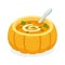 Pumpkin soup in pumpkin