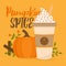 Pumpkin spice latte vector illustration