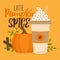 Pumpkin spice latte vector illustration