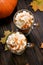 Pumpkin spicy latte in glasses