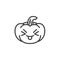 Pumpkin Squinting Face with Tongue emoji line icon