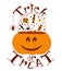 Pumpkin trick or treat bucket sticker