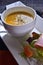 Pumpkin truffle soup bisque salad platter