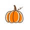 Pumpkin vector on a white background. Simple flat fall / halloween design