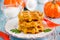 Pumpkin waffles with pumpkin puree