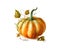 Pumpkin watercolor. Scottish. Vector illustration