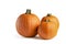 Pumpkin on a white background. Isolated halloween pumpkin isolate on white to insert into your project or design. Three