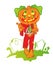 Pumpkin zombie mascot cartoon