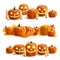 Pumpkins And Candles Realistic Compositions