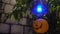 Pumpkins and character with light decorated on tree in a party to celebrate