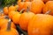 Pumpkins at country farmers market for holidays