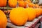 Pumpkins at country farmers market for holidays
