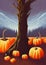 Pumpkins and a dead tree - Halloween landcsape