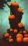 Pumpkins and a dead tree - Halloween landcsape