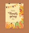 Pumpkins garland foliage leaves happy thanksgiving poster