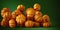 Pumpkins harvest. Heap of ripe orange pumpkins decor 3d