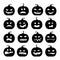 Pumpkins icons. Vector halloween pumpkin silhouette set isolated on white
