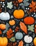 Pumpkins leaves seamless pattern arts streaming red white gold p