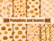 Pumpkins and leaves seamless pattern. Collection of autumn backgrounds. Vector