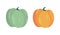 Pumpkins semi flat color vector object set