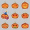 Pumpkins. A set of emotional smiles to Halloween.