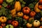 pumpkins squash and other vegetables are shown in this image