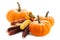 Pumpkins on white background