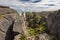 Punakaiki Pancake Rocks with blowholes in the Paparoa National Park, New Zealand