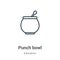 Punch bowl outline vector icon. Thin line black punch bowl icon, flat vector simple element illustration from editable graduation