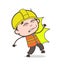 Punch on Face - Cute Cartoon Male Engineer Illustration